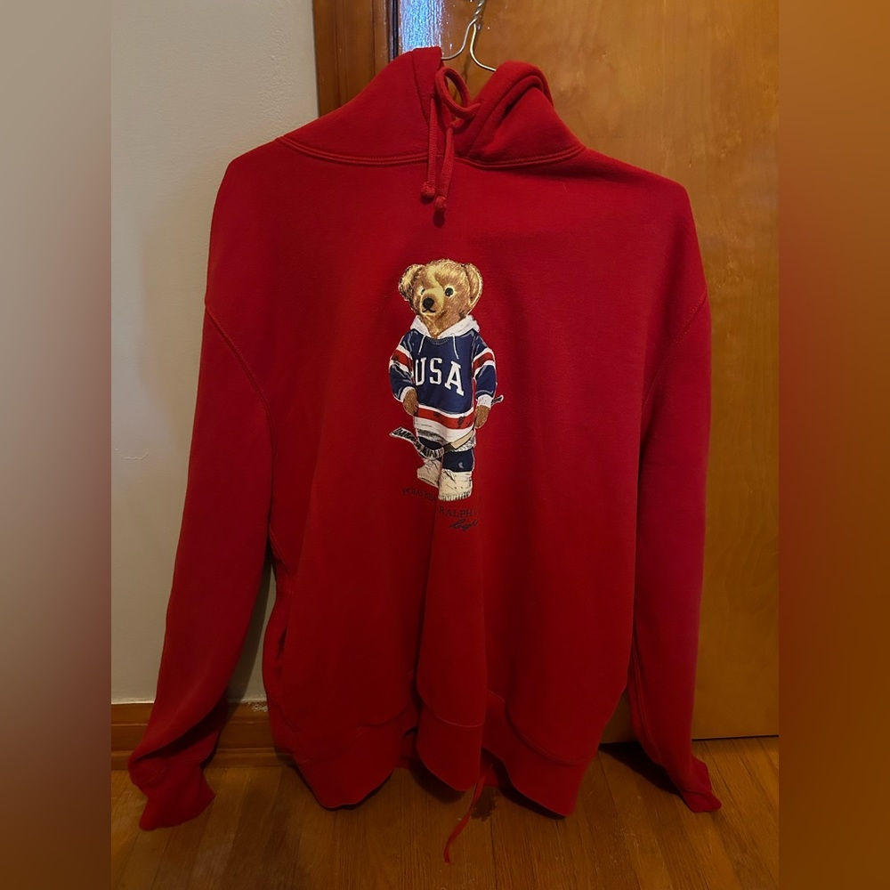 Polo Bear XL Red USA Hockey Sweater